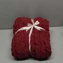 WESHIONGOO Chunky Knit Blanket Throw 40"40" Knitted Throw Blankets for Couch Bed Fluffy Soft Blanket with Jumbo Chenille Yarn Thick 100% Handmade (Burgundy Red)