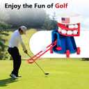 Golf Ball Dispenser, Golf Ball Launcher Pro, Automatic Golf Ball Dispenser & Launcher Pro, High-Capacity Hands-Free Practice Machine(Red+White+Blue)