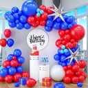 Red Blue Balloon Garland Kit, Red Blue Balloon Arch with Red and Dark Blue Balloons, Red and Blue Balloon Arch for Independence Day Graduation 4th of July Nautical Party Decorations
