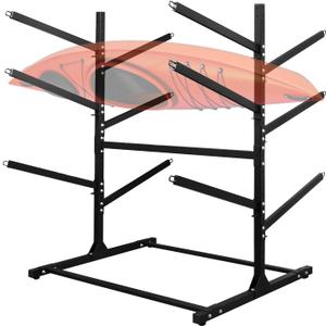 Adjustable Kayak Storage Rack, Freestanding Sup Storage Stand, Weatherproof Canoe Holder, Heavy Duty Paddleboard Bracket, Surfboard Bracket for Indoor, Outdoor, Garage, Shed, Dock…