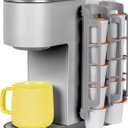 STORAGENIE Coffee Pod Holder Side Mount K Cup Pods Dispenser compatible with Keurig Coffee Makers, Perfect for Small Counters (LIGHT GREY)