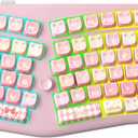 LEOBOG A75 Wireless Mechanical Keyboard, 75% Split Alice Layout, Hot-Swappable RGB Backlit with Knob & Cat Keycaps, 2.4G/USB-C/BT5.0 Cute Creamy Gaming Keyboard - Barbie Switch, Pink
