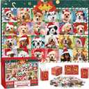 Advent Calendar 2025 Christmas Jigsaw Puzzles, Christmas Dogs Jigsaw Puzzles 1008 Pieces Puzzle 24 Days Christmas Countdown Calendar Family Game Christmas Gifts for Kids Teens Adults