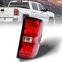 Tail Light Assembly Compatible With 2016-2019 Chevy Silverado 1500 2500 HD GMC Sierra 3500 HD Right Passenger Side Taillight Brake Lamp with Bulb Halogen Type