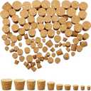 Jetec 100 Pack Assorted Cork Stoppers Bottle Corks Plugs 10 Sizes Replacement Tapered Wooden Stoppers for Apothecary Jar Small Bottle DIY Projects