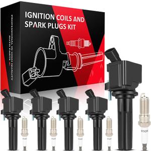 SCITOO 5 ignition coils with 5 iridium Spark Plugs for Chevrolet for Hummer Colorado Canyon H3 H3T L5 3.7L 2007 2008 2009 2010 2011 2012 12496547 12612369 UF497