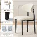 Dining Chairs Set of 2, Modern Fabric Upholstered Dining Room Chair MetalKitchen Chairs, Farmhouse Dinner Chair for Kitchen Dining Room, Beige