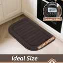 BEQHAUSE 30x18 Inch Kitchen Rug Mat Durable Kitchen Rugs Non-Slip Washable Absorbent Kitchen Mats for Floor Dirt-Resistant Semicircular Kitchen Mat (Brown)