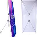 SUERUI Adjustable X Banner Stand Fits Any Banner Size Width 23" to 32" and Height 63" to 78",Portable Retractable Banner Holder with Carrying Bag - Customize Banner for Trade Show, Exhibition, 2 Pack