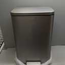 EKO Madison Matte Stainless 50 Liter/13.2 Gallon Step Trash Can w/Inner Liner - Fingerprint Resistant Finish