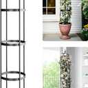 Idzo Trellis for Climbing Plants Outdoor, Garden Trellis Steel, Obelisk Design Hammer Stone Coated, 72 in Upgrade 2025, Vertical Support for Climbing Plants, Decorative for Outdoor & Indoor Use (Upgraded Black - Spiked Legs)