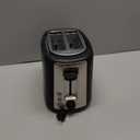 Amazon Basics 2 Slice Toaster, With 6 Browning Settings, Extra Wide Slots For Bagels and Special Breads, Removable Easy-to-Clean Crumb Tray, Cancel/Defrost/Bagel Buttons, 900W, Black & Silver