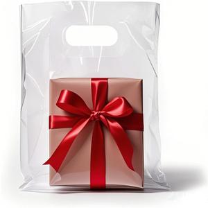 Dyfhoju Clear Plastic Bags with Handles 9x12-Inch, Pack of 100-3.6 Mil Thick Merchandise Bags for Retail Stores, Boutique & Bulk Business Supply