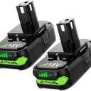 Totoplus Replacement for Ryobi 18V Battery: 18V 4.0Ah Lithium-ion Compatible with Ryobi P102 P103 P105 P107 P108 P109 P122 Cordless Power Tools 2 Pack