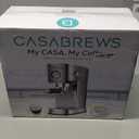 CASABREWS CM5418 Espresso Machine 20 Bar, Compact Espresso Maker with Steam Milk Frother, Stainless Steel Coffee Machine with 34oz Removable Water Tank for Cappuccino, Gift for Women or Men, Silver