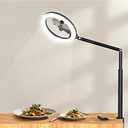 10.5" Ring Light Overhead Phone Mount - Selfie Ring Light with Stand Phone Holder, 360 Rotate Flexible Arm Clamp Desk Light Tripod for Photography Cooking Filming Video Recording YouTube Tiktok