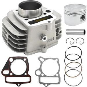 Anxingo 52.4mm Aluminum Cylinder Big Bore Kit with Piston Kit and Gaskets, Replacement for Lifan 125cc LF125 Horizontal Engines CRF Dirt Pit Bike ATV