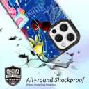 Voyage iPhone 14 Pro Case Pink Ocean Adventure Collage Pattern Military Grade Drop Protection Slim TPU with Camera Protection, Aesthetic Summer Design for Women Girls (BlueOctopus)