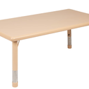 Ubique Rectangular Plastic Height Adjustable Activity Table, 4x2ft, Beige