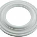Renovators Supply Manufacturing 9 in. OD Primed White Paintable Goof Trim Ring for Recessed Can Lighting, 5 in. Inner Diameter Polyurethane Ceiling Medallion for Down Light Trim Repair