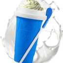 REGNBUE Slushy Maker Cup, Quick Frozen Magic Squeeze Cup for Juice Milk Yogurt Ice Cream Make, DIY Smoothie Cooling Cup with Lid & Straw for Kids Friends Family (Blue)