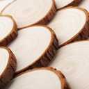 Fuyit Unfinished Wood Slices with No Hole, 25 Pcs 3.1-3.5 Inches Natural Wooden Circles with Bark for DIY Crafts, Christmas Ornament, Decoration