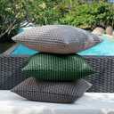 Kevin Textile Outdoor Waterproof Throw Pillow Covers Pack of 2 Farmhouse Decorative Cushion Covers for Garden Patio Tent Balcony Bench Couch Sofa 22x22 Inch, Dark Green