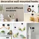 Suction Cup Hooks Bathroom Shower, Stainless Steel Removable and Reusable for Hanging Towels, Coats, Bathrobes, No Drilling Needed, Doesn't Hurt Walls Black 4(Pack)