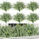 RECUTMS 20 Bundles Faux Eucalyptus Stems Artificial Plants Outdoor Faux Greenery for Outdoor Planters Boxwood Bushes for Spring Farmhouse Vase Centerpiece Indoor Outdoor Easter Decor(Dusty Green)
