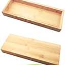 lacitycover Natural Wood Tray, Slip-Resistant Wooden Bathroom Tray & Kitchen Decor Wood Holder Organizer