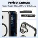 Compatible with Magnetic Matte Clear Case for Phone 17Tough Drop-Resistant Design, Anti-Yellow, Shockproof, Slim Transparent Cover (Black)