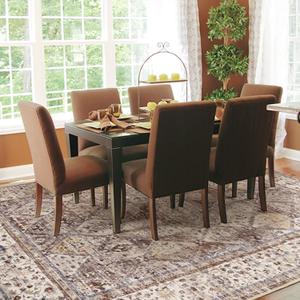 Brown Washable 8x10 Area Rugs for Living Room Rug Bedroom Rug-Carpet Neutral Moody Vintage Floral Dining Room Rugs Office Soft Comfortable Non Slip