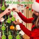 2 x Liliful 18 Pcs Lime Green Furry Christmas Ball Ornaments3.15 Inch Bow Xmas Furry Ornaments Hanging Christmas Pom Pom Ball Decorations for Home Xmas Tree Party Supplies Wall Decor(Style 1,Green)