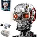 CSNRHG Mechanical Skull Building Block Set 3D Poseable Model with Mandibular Teeth Bite Drive can be driven by hand or motor for STEM Toys for Kids & Adults Perfect for Horror Fans & Gothic Room Decor