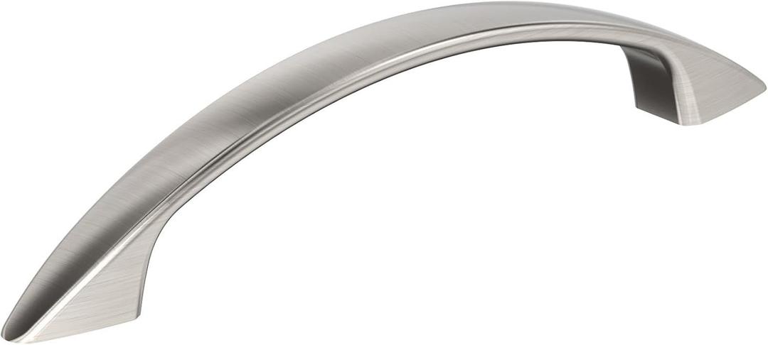 Arc 3-3/4 inch (96mm) Center-to-Center Satin Nickel Cabinet Pull - 10 Pack