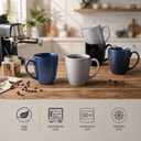 AmorArc 16oz Coffee Mugs Set of 6, Large Ceramic Coffee Mugs for Man, Woman, Dad, Mom, Modern Coffee Mugs with handle for Tea/Latte/Cappuccino/Cocoa, Dishwasher&Microwave Safe, Multi-Color