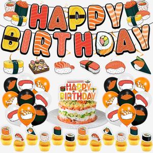 Sushi Birthday Party Decorations, Hibachi Party Decorations, Japanese Birthday Decor, Sushi Theme Party Supplies