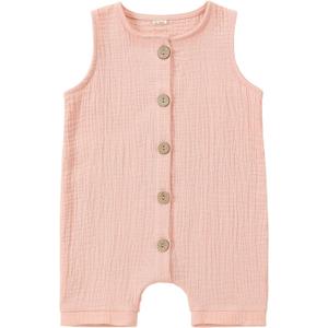 MICHLEY Baby Sleeveless Summer Romper Infant Toddler Cotton Outfits Unisex Boys Girls Jumpsuit 0-24 Months