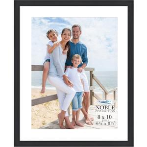 Icona Bay 8x10 Black Picture Frame w/Mat, Modern Professional Frame, Noble Collection
