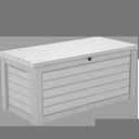 Keter 165 Gallon Weather Resistant Resin Deck Storage Container Box Outdoor Patio Garden Furniture, White