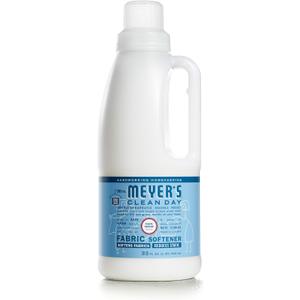 MRS. MEYER'S CLEAN DAY Liquid Fabric Softener, Infused with Essential Oils, Paraben Free, Rain Water Scent, 32 oz (32 Loads)