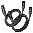 Cable Matters 2-Pack Premium XLR to XLR Cables - 6ft, Male to Female Microphone Cable, Oxygen-Free Copper (OFC) Mic Cord, Black