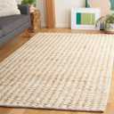 Natural Fiber Collection Area Rug - 5' x 8', Natural & Ivory, Handmade Jute & Wool, Ideal for The Living Room, Bedroom, Dining Room