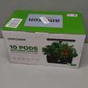 Ahopegarden Indoor Garden Hydroponics Growing System: 10 Pods Plant Germination Kit Herb Vegetable Growth Lamp Countertop with LED Grow Light - Hydrophonic Planter Grower Harvest Lettuce (Black)