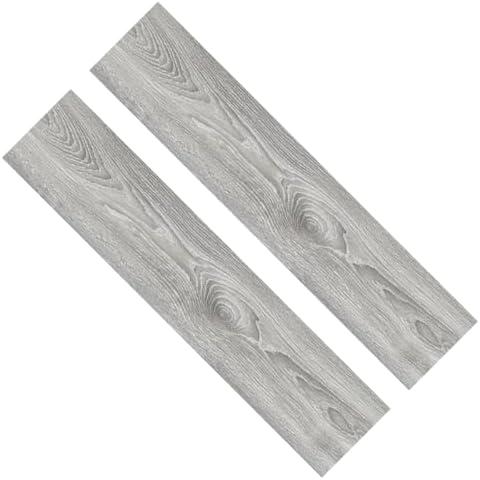 homeemoh Peel and Stick Vinyl Flooring 2PCS - 6" x 36" Wood Grain Look Floor Planks Stickers Waterproof Vinyl Floor Tiles for Bedroom, Living Room, Kitchen (L)