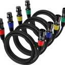 EBXYA XLR Cables 3ft 4-Packs - Standard XLR Male to Female Microphone Cable with 3-Pin Balanced Shielded XLR Speaker Cable (Black)