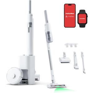 SwitchBot Robot Vacuum and Cordless Vacuum Cleaner K10+ Pro Combo, TwinFlow Suction Tech, Dual Dust Collection Station, Compact, Lightweight, Quiet, Compatible with Alexa/Siri/Matter(Hub 2 Required)
