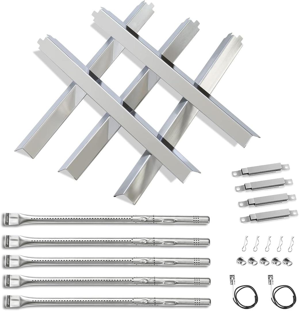 Grill Replacements for Charbroil Performance 463448021 463449021 463365021 5 Burner 463351021 463352521 4 Burner Gas Grill Igniter Stainless Steel Grill Burner Heat Plate Shield Crossover Tube