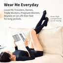 Moisture Wicking Compression Socks for Women and Men, Knee High (2 Pairs) for Traveling, Running, Black Medium
