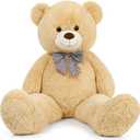MorisMos Bow Tie Giant Teddy Bear 4 Feet, 47inch Stuffed Animal Big Teddy Bear Plush, Classic Girlfriend Boyfriend Gift, Brown